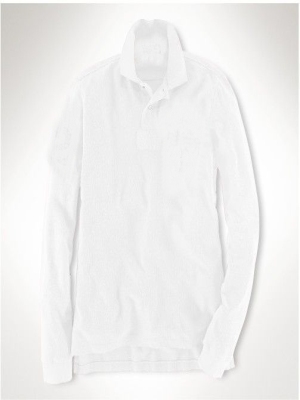 Pure white men polo shirt - Click Image to Close